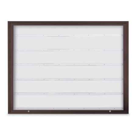 United Visual Products Single Door Radius Corkboard, 18"X24", W UV8000-WHITE-DRKSPR